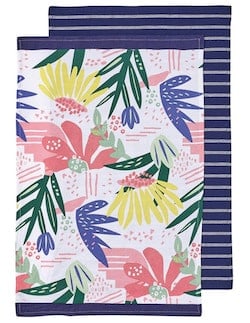 Ladle Arise Flora Navy Kitchen Towel