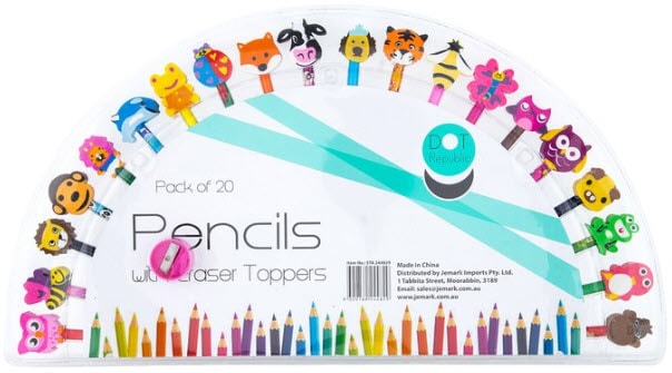 Jemark Colour Pencil & Eraser Topper