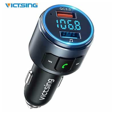 VicTsing Wireless Bluetooth V5.0 Car FM Transmitter