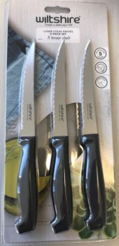 Wiltshire 6 Piece Laser Edge Stainless Steel Steak Knife Set