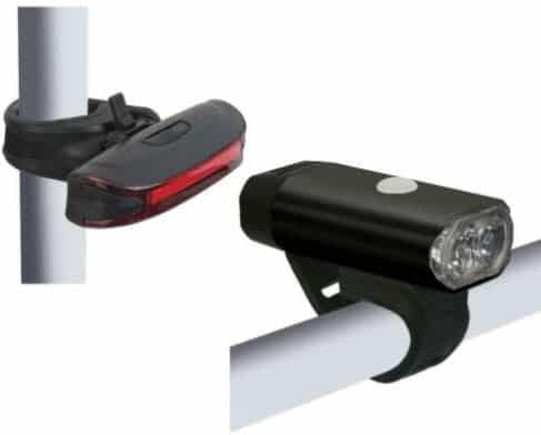 Azur USB Rechargeable Front & Rear Bicycle Light Set