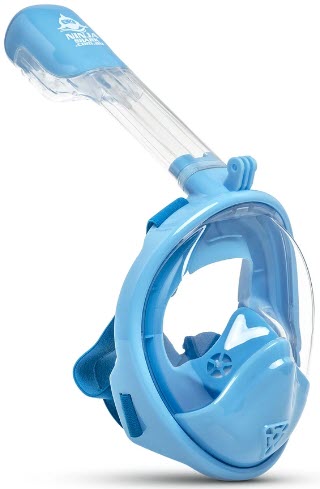 Ninja Shark Longer Tube Full Face Snorkel Mask for Kids