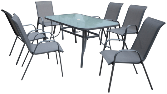 Bunnings Outdoor Furniture 7 Piece Steel Setting