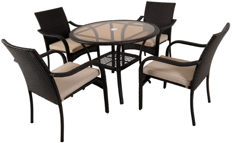 Naturally Provincial Freshwater 4 Seater Outdoor PE Wicker Dining Set