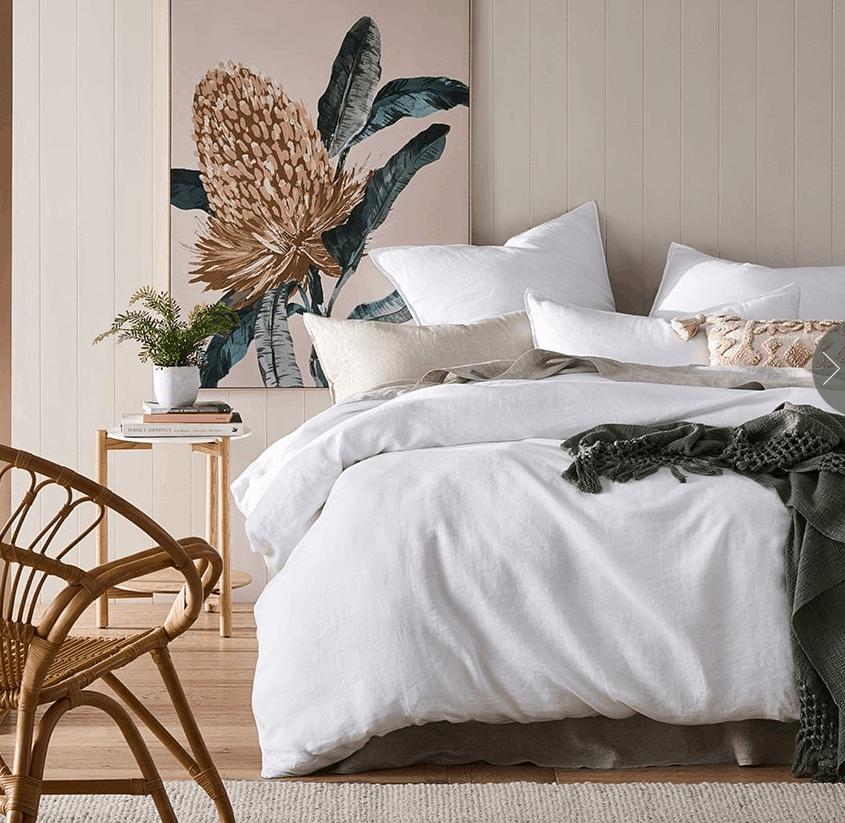 Home Republic Vintage Washed Linen White Quilt Cover