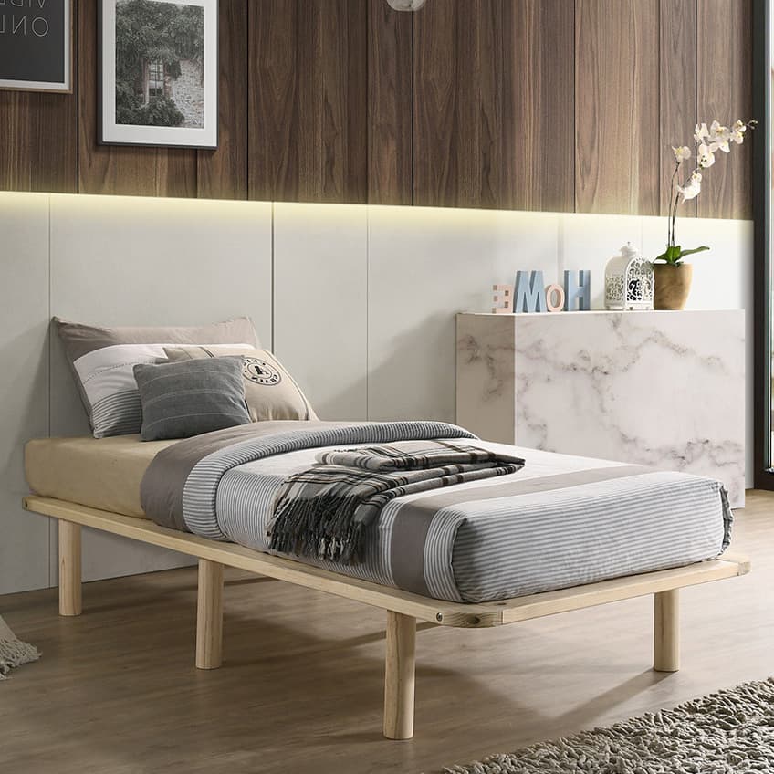 Nordic House Natural Cali Wooden Bed Base