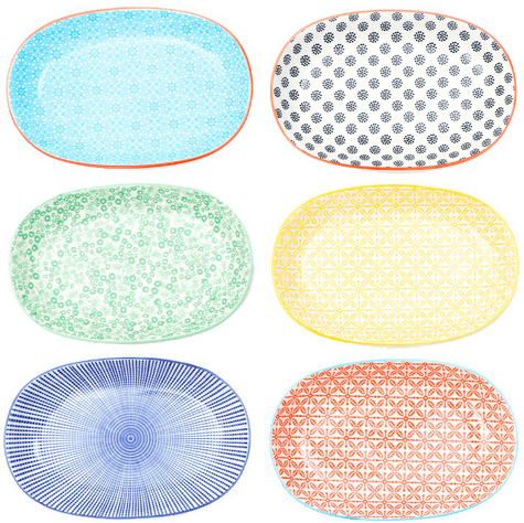 Cooper & Co Homewares 6 Piece Viola Ceramic Dinner Plate Set