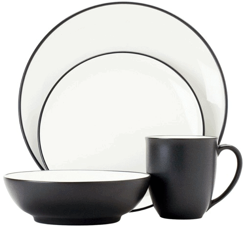 Noritake 16 Piece Colorwave Graphite Coupe Dinner Set