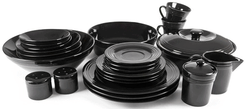 TuffSteel 45 Piece Complete Round Porcelain Dinner Set