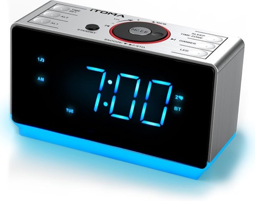 Dual alarm Bluetooth clock radio