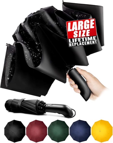 Inverted reverse fold umbrella