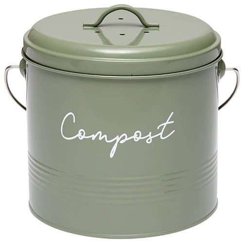Ladelle 2L eco metal compost bin in sage