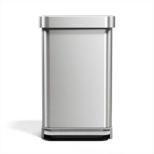 Simplehuman 45L rectangular step bin in stainless steel